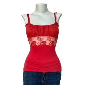 Red Flora Top, XS-L