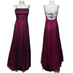 Burgundy Beaded Gown, XXS-XS